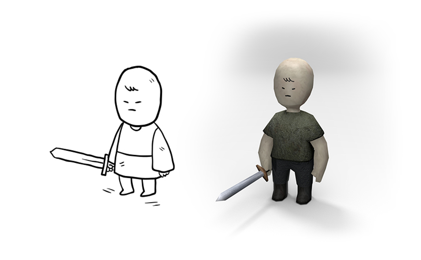 3571 project from 2D comic to 3D video game main character design personnage principal frappa