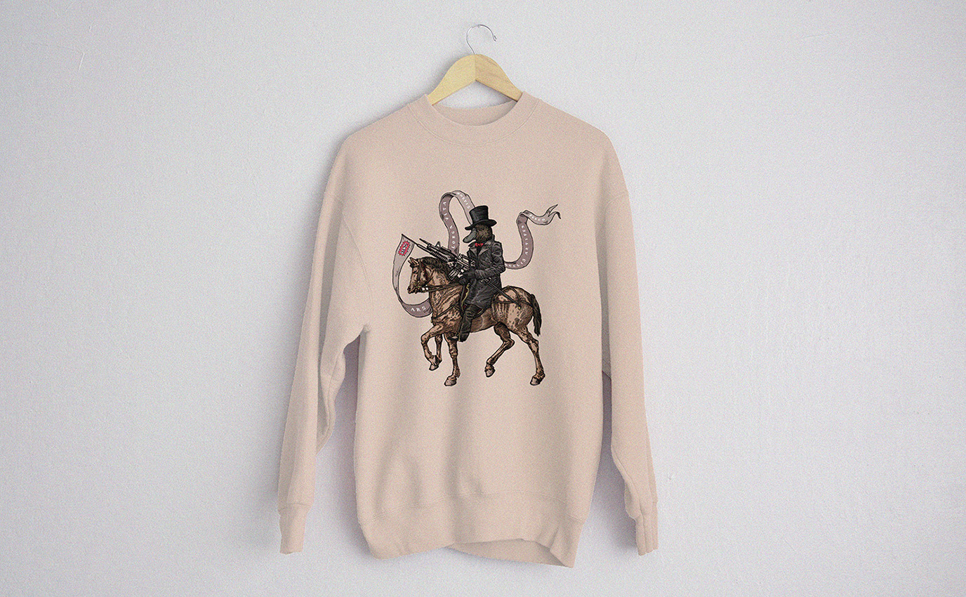 digital chimaeras beige apparel platypus ornithorynque sweat shirt design frappa